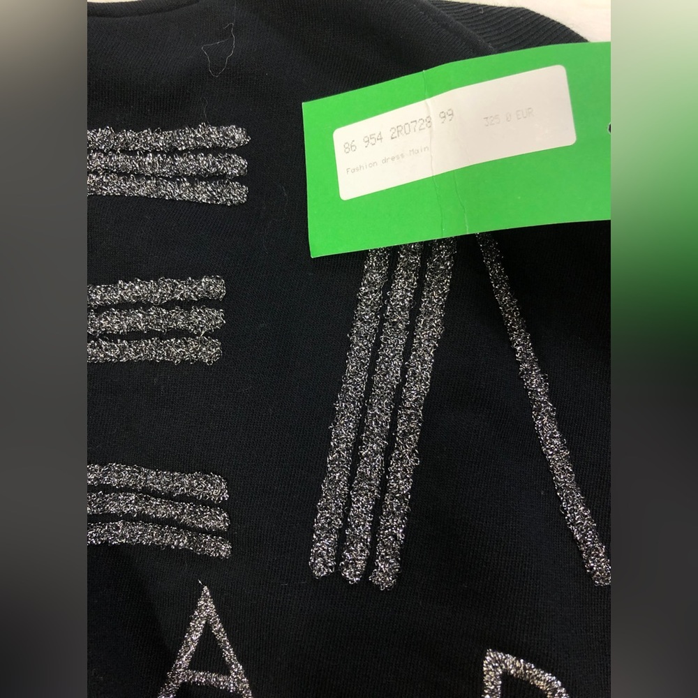 NWT Kenzo Logo V Neck Black Dress Sweatshirt - Picture 10 of 10